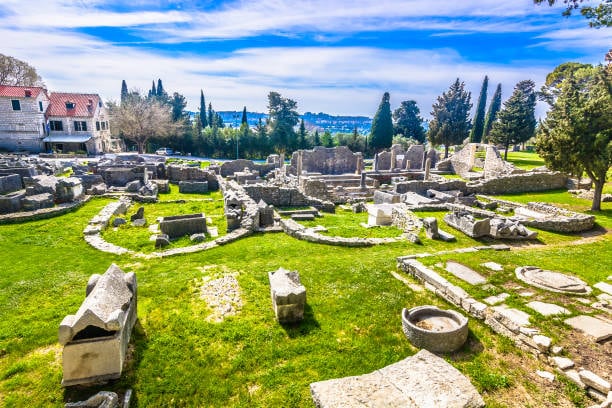 Roman remains at the archaeological site of Salona in Solin
